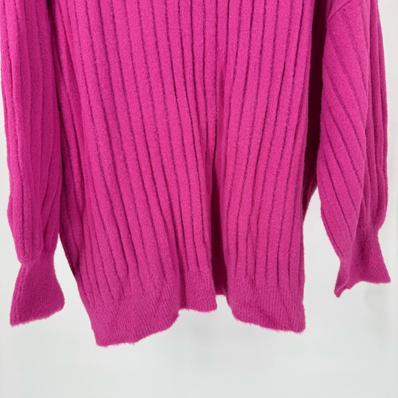 Aerie Oversized Ribbed Knit Crewneck Sweater Long Sleeve Relaxed Cozy Pullover - Picture 3 of 11